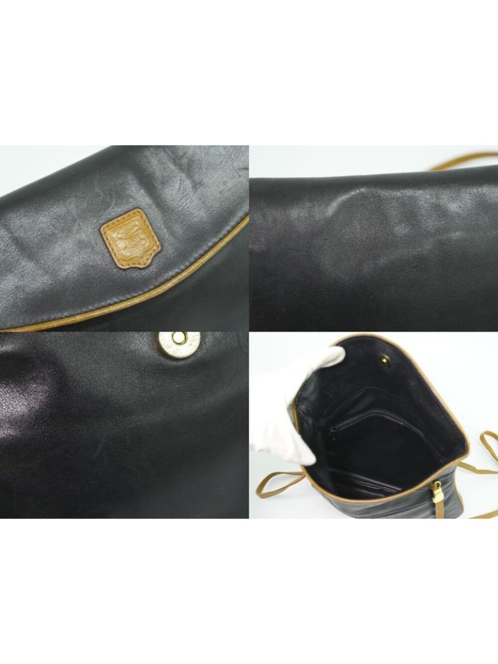 Celine Leather Shoulder Bag Pochette Black - Picture 8 of 9